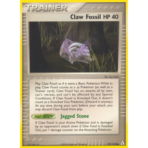Claw Fossil 91/110 EX Holon Phantoms Common Trainer Pokemon Card NEAR MINT TCG
