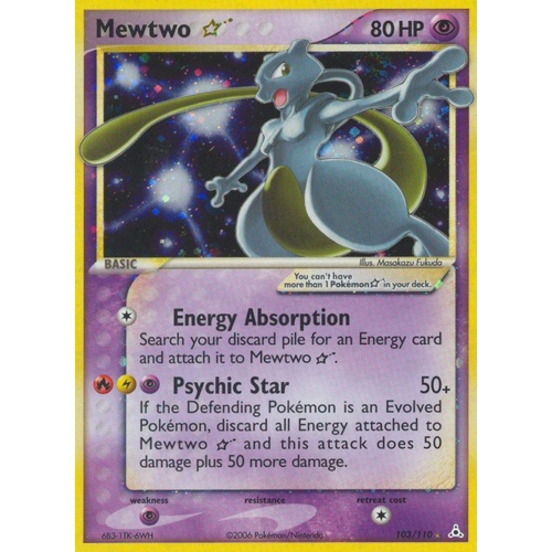 Mewtwo Gold Star 103/110 EX Holon Phantoms Holo Ultra Rare Pokemon Card NEAR MINT TCG