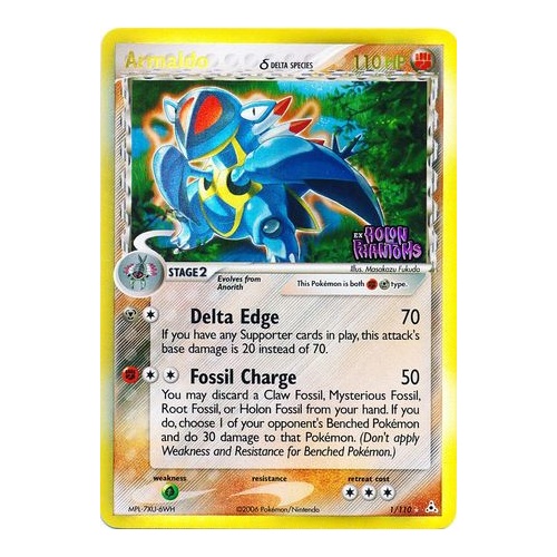 Armaldo (Delta Species) 1/110 EX Holon Phantoms Reverse Holo Rare Pokemon Card NEAR MINT TCG