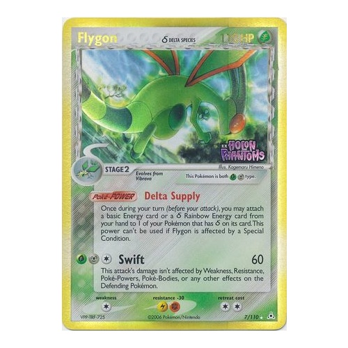 Flygon (Delta Species) 7/110 EX Holon Phantoms Reverse Holo Rare Pokemon Card NEAR MINT TCG