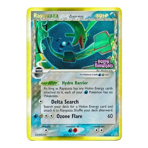 Rayquaza (Delta Species) 16/110 EX Holon Phantoms Reverse Holo Rare Pokemon Card NEAR MINT TCG