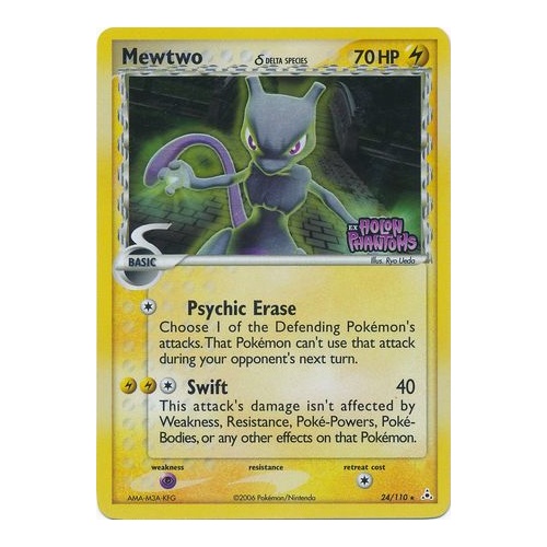 Mewtwo (Delta Species) 24/110 EX Holon Phantoms Reverse Holo Rare Pokemon Card NEAR MINT TCG