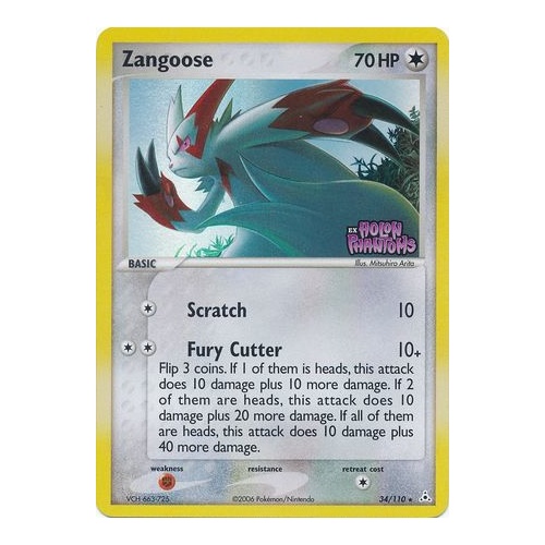 Zangoose 34/110 EX Holon Phantoms Reverse Holo Rare Pokemon Card NEAR MINT TCG