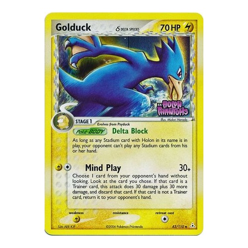 Golduck (Delta Species) 43/110 EX Holon Phantoms Reverse Holo Uncommon Pokemon Card NEAR MINT TCG