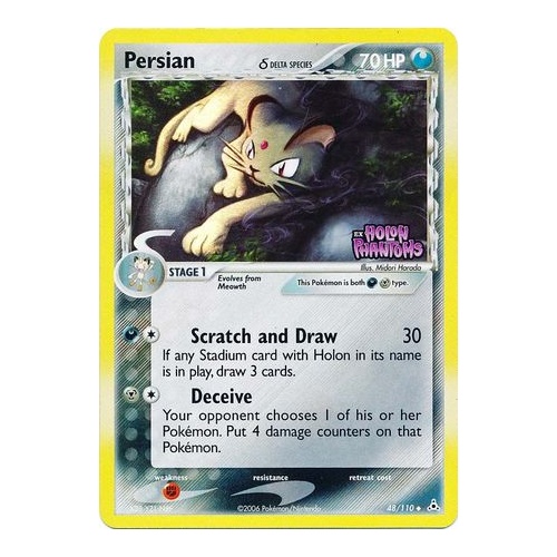 Persian (Delta Species) 48/110 EX Holon Phantoms Reverse Holo Uncommon Pokemon Card NEAR MINT TCG