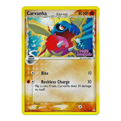 Carvanha (Delta Species) 61/110 EX Holon Phantoms Reverse Holo Common Pokemon Card NEAR MINT TCG