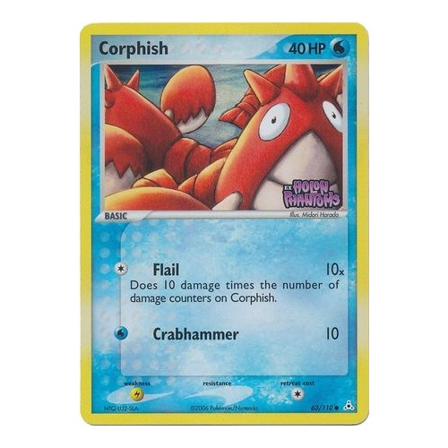 Corphish 63/110 EX Holon Phantoms Reverse Holo Common Pokemon Card NEAR MINT TCG