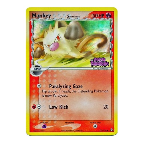 Mankey (Delta Species) 70/110 EX Holon Phantoms Reverse Holo Common Pokemon Card NEAR MINT TCG