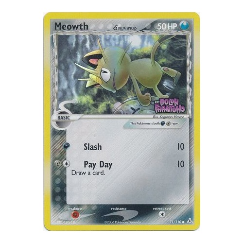Meowth (Delta Species) 71/110 EX Holon Phantoms Reverse Holo Common Pokemon Card NEAR MINT TCG