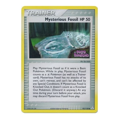 Mysterious Fossil 92/110 EX Holon Phantoms Reverse Holo Common Trainer Pokemon Card NEAR MINT TCG