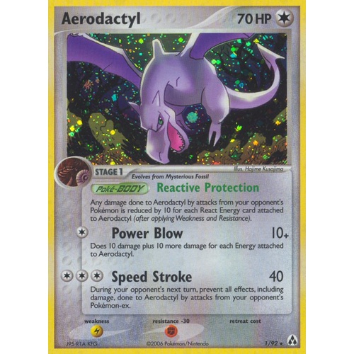 Aerodactyl 1/92 EX Legend Maker Holo Rare Pokemon Card NEAR MINT TCG