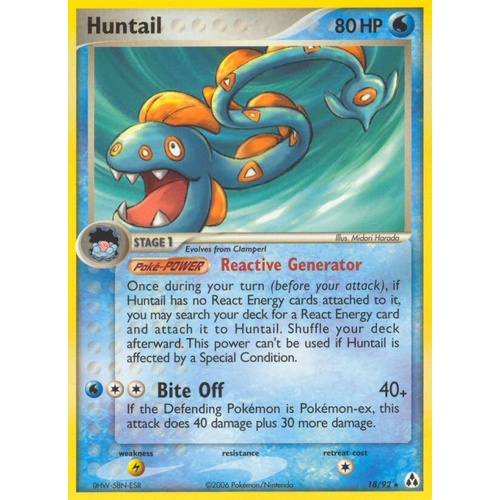 Huntail 18/92 EX Legend Maker Rare Pokemon Card NEAR MINT TCG