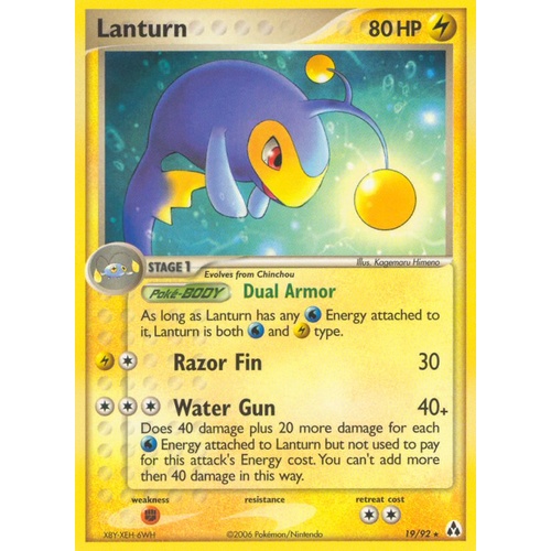 Lanturn 19/92 EX Legend Maker Rare Pokemon Card NEAR MINT TCG
