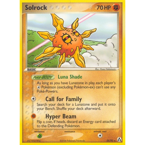 Solrock 25/92 EX Legend Maker Rare Pokemon Card NEAR MINT TCG