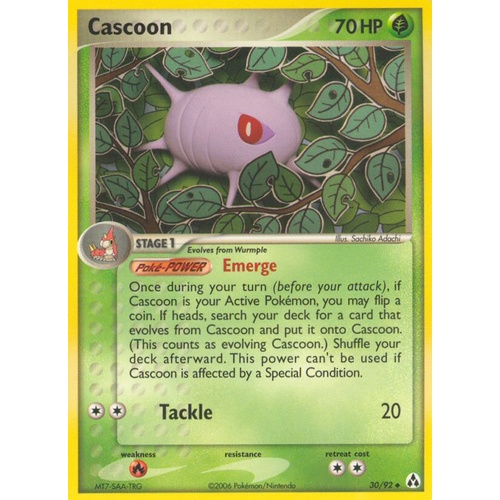 Cascoon 30/92 EX Legend Maker Uncommon Pokemon Card NEAR MINT TCG
