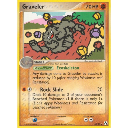 Graveler 34/92 EX Legend Maker Uncommon Pokemon Card NEAR MINT TCG