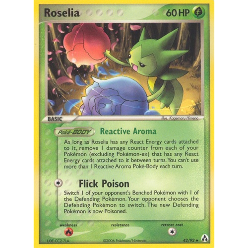 Roselia 42/92 EX Legend Maker Uncommon Pokemon Card NEAR MINT TCG