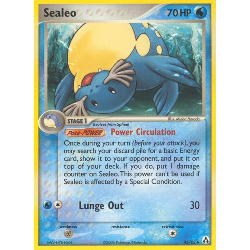 Sealeo 43/92 EX Legend Maker Uncommon Pokemon Card NEAR MINT TCG