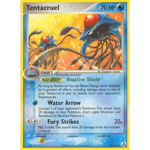 Tentacruel 45/92 EX Legend Maker Uncommon Pokemon Card NEAR MINT TCG