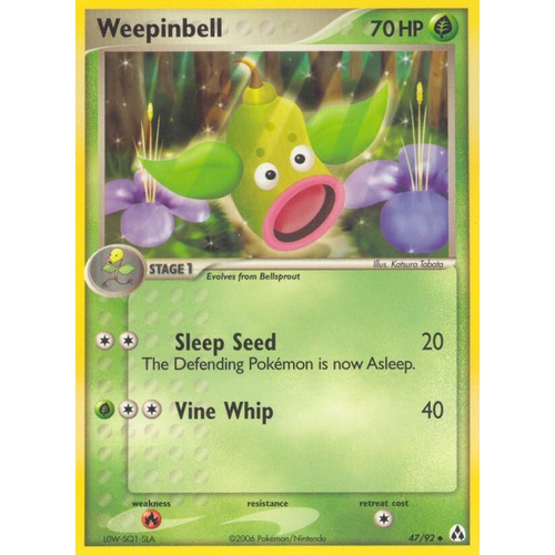 Weepinbell 47/92 EX Legend Maker Uncommon Pokemon Card NEAR MINT TCG