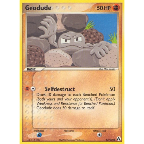 Geodude 53/92 EX Legend Maker Common Pokemon Card NEAR MINT TCG