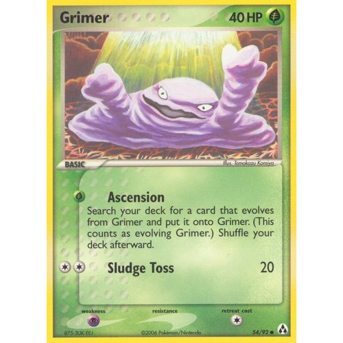 Grimer 54/92 EX Legend Maker Common Pokemon Card NEAR MINT TCG
