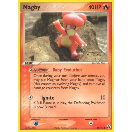 Magby 58/92 EX Legend Maker Common Pokemon Card NEAR MINT TCG