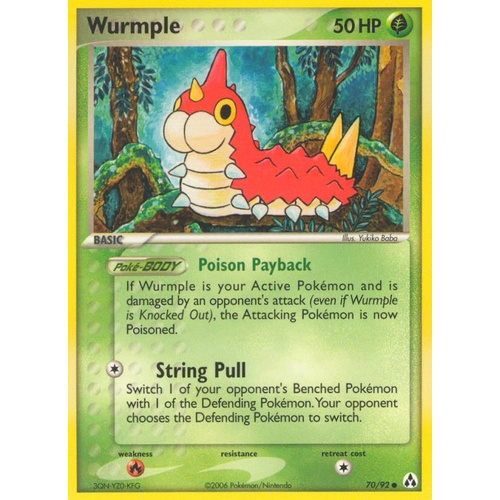 Wurmple 70/92 EX Legend Maker Common Pokemon Card NEAR MINT TCG