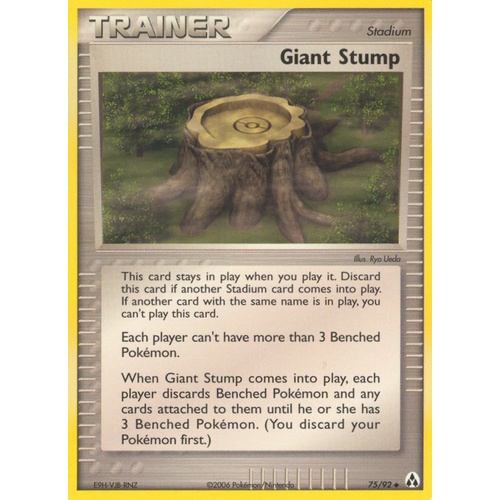 Giant Stump 75/92 EX Legend Maker Uncommon Trainer Pokemon Card NEAR MINT TCG