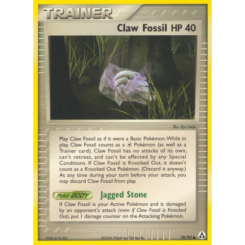 Claw Fossil 78/92 EX Legend Maker Common Trainer Pokemon Card NEAR MINT TCG
