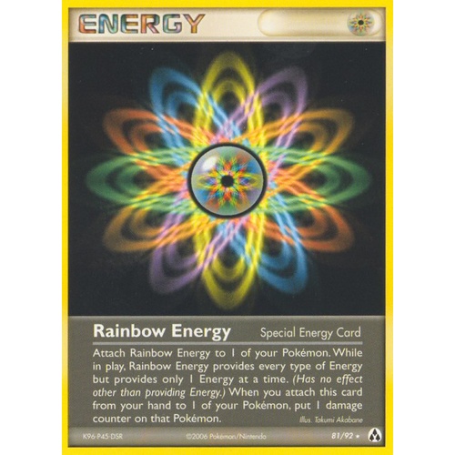 Rainbow Energy 81/92 EX Legend Maker Rare Pokemon Card NEAR MINT TCG