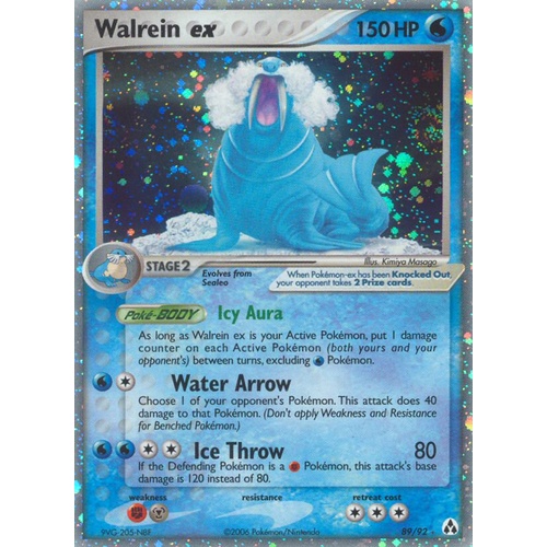 Walrein ex 89/92 EX Legend Maker Holo Ultra Rare Pokemon Card NEAR MINT TCG