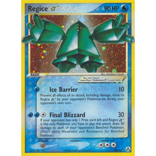 Regice Gold Star 90/92 EX Legend Maker Holo Ultra Rare Pokemon Card NEAR MINT TCG