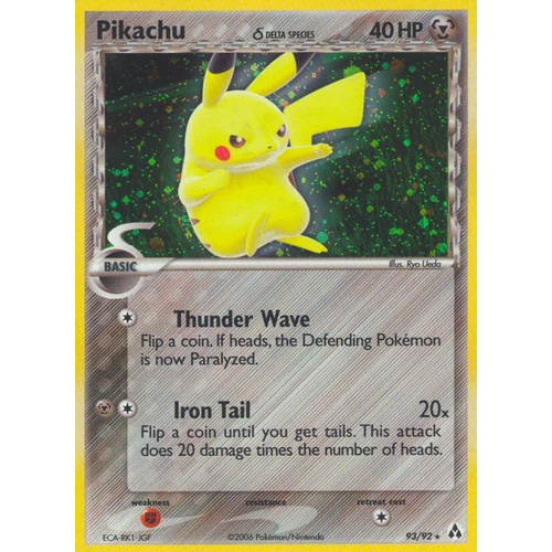 Pikachu (Delta Species) 93/92 EX Legend Maker Holo Secret Rare Pokemon Card NEAR MINT TCG