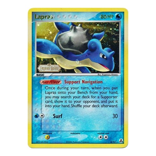 Lapras 8/92 EX Legend Maker Reverse Holo Rare Pokemon Card NEAR MINT TCG