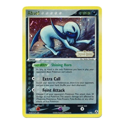 Absol 15/92 EX Legend Maker Reverse Holo Rare Pokemon Card NEAR MINT TCG