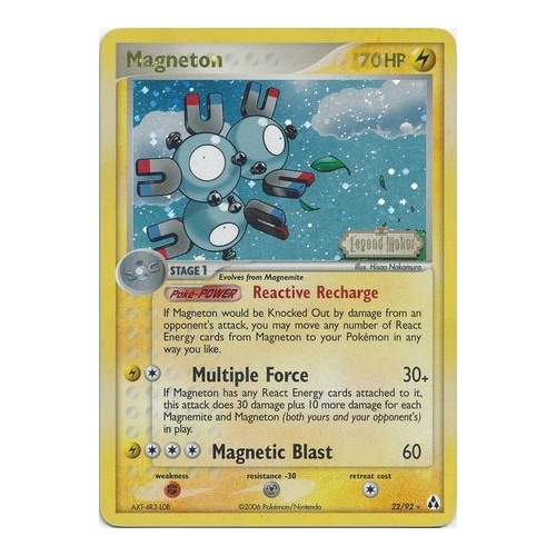 Magneton 22/92 EX Legend Maker Reverse Holo Rare Pokemon Card NEAR MINT TCG