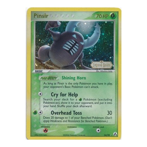 Pinsir 24/92 EX Legend Maker Reverse Holo Rare Pokemon Card NEAR MINT TCG