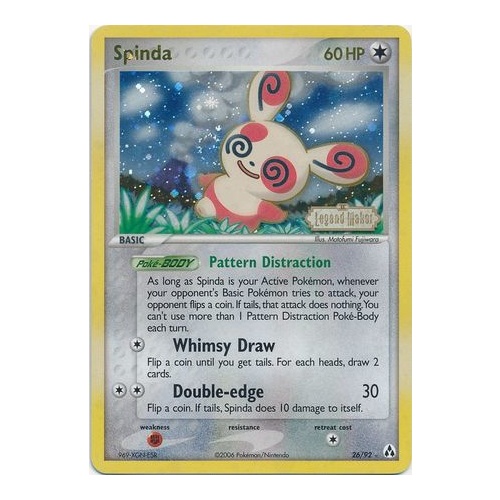 Spinda 26/92 EX Legend Maker Reverse Holo Rare Pokemon Card NEAR MINT TCG