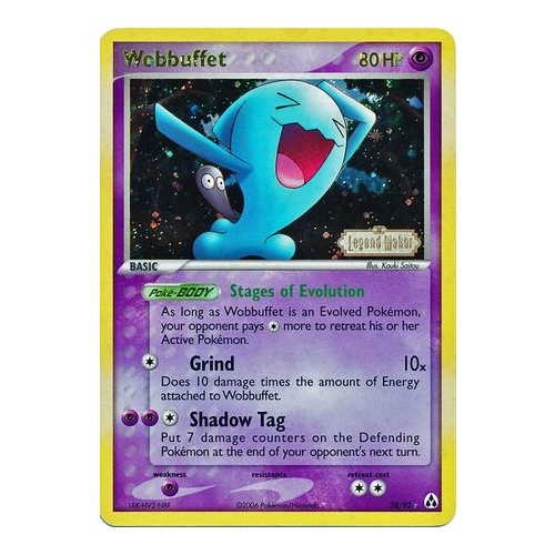 Wobbuffet 28/92 EX Legend Maker Reverse Holo Rare Pokemon Card NEAR MINT TCG
