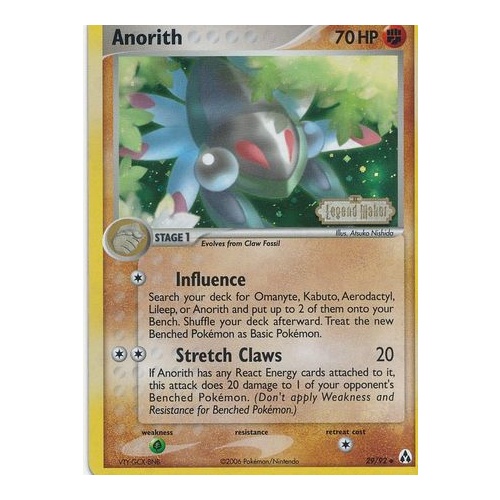 Anorith 29/92 EX Legend Maker Reverse Holo Uncommon Pokemon Card NEAR MINT TCG