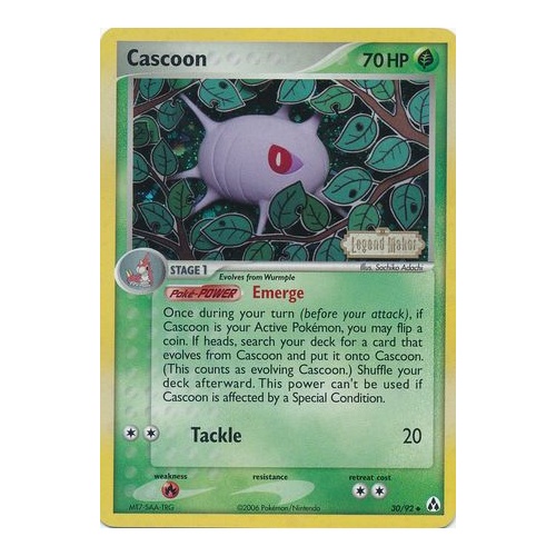 Cascoon 30/92 EX Legend Maker Reverse Holo Uncommon Pokemon Card NEAR MINT TCG