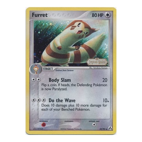 Furret 33/92 EX Legend Maker Reverse Holo Uncommon Pokemon Card NEAR MINT TCG
