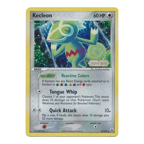 Kecleon 37/92 EX Legend Maker Reverse Holo Uncommon Pokemon Card NEAR MINT TCG
