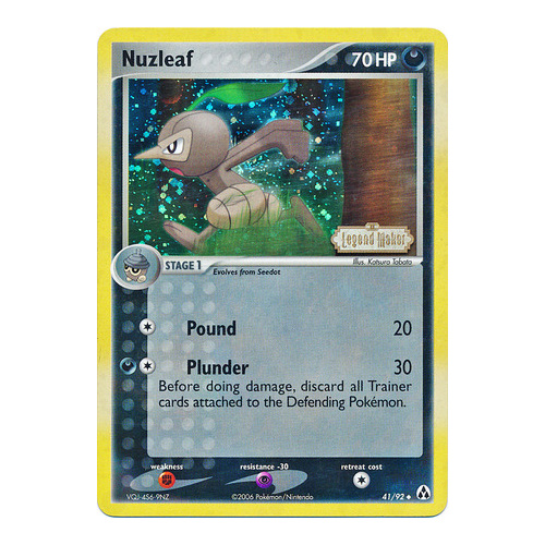 Nuzleaf 41/92 EX Legend Maker Reverse Holo Uncommon Pokemon Card NEAR MINT TCG