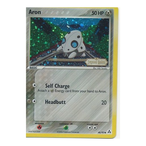 Aron 48/92 EX Legend Maker Reverse Holo Common Pokemon Card NEAR MINT TCG