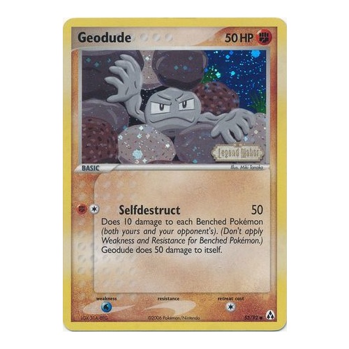Geodude 53/92 EX Legend Maker Reverse Holo Common Pokemon Card NEAR MINT TCG