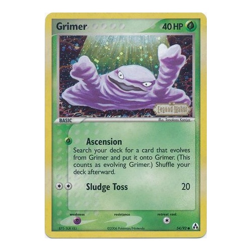 Grimer 54/92 EX Legend Maker Reverse Holo Common Pokemon Card NEAR MINT TCG