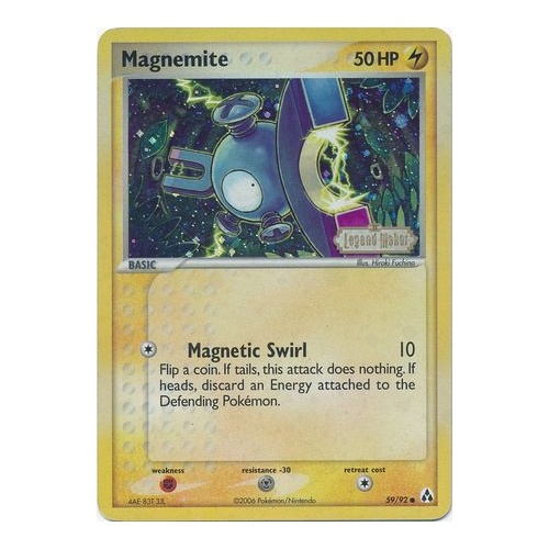 Magnemite 59/92 EX Legend Maker Reverse Holo Common Pokemon Card NEAR MINT TCG