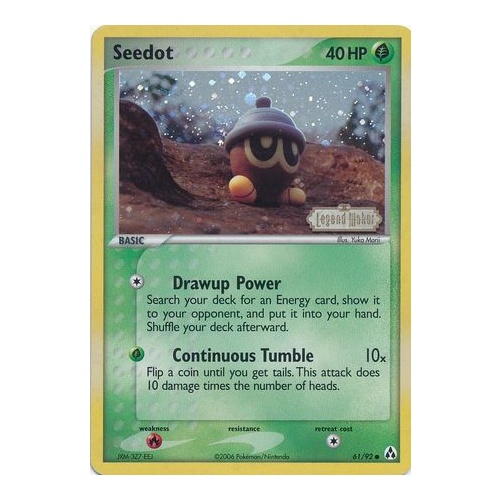 Seedot 61/92 EX Legend Maker Reverse Holo Common Pokemon Card NEAR MINT TCG